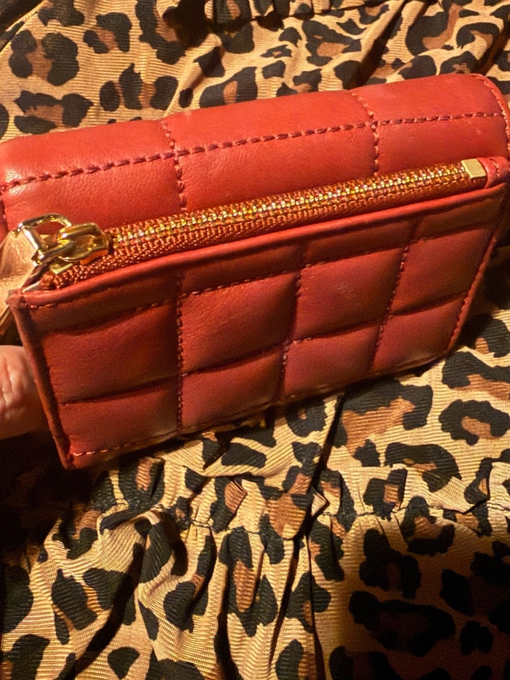 Michael Kors Quilted burgendy Envelope Wallet with Gold Hardware Authentic - Picture 5 of 14